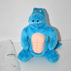 RUXAN Squeaky Dinosaur Dog Toy for Small Dogs, Tough, Plush Chew Toy, Blue, NWT